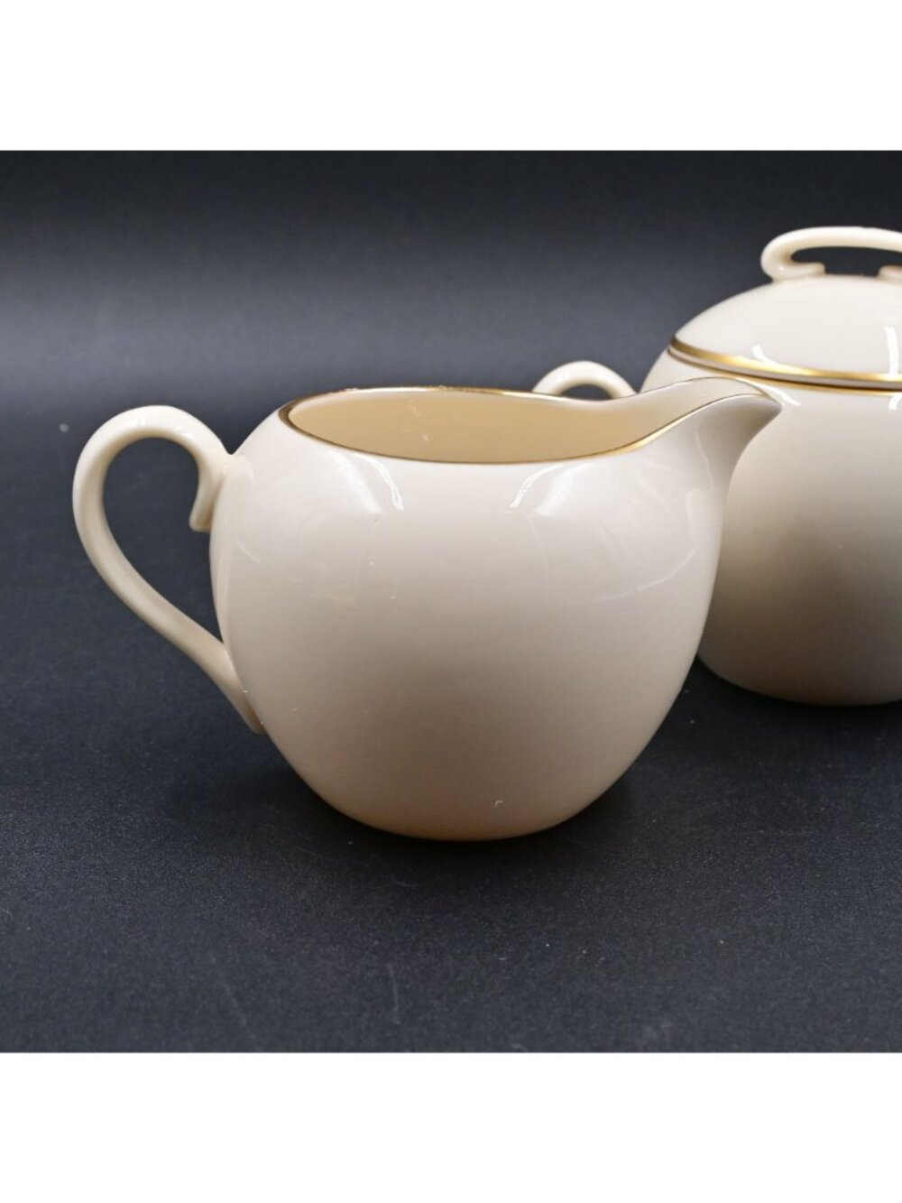 Lenox Olympia Cream and Sugar Gold Trim Vintage Set Of 2 - Picture 2 of 8